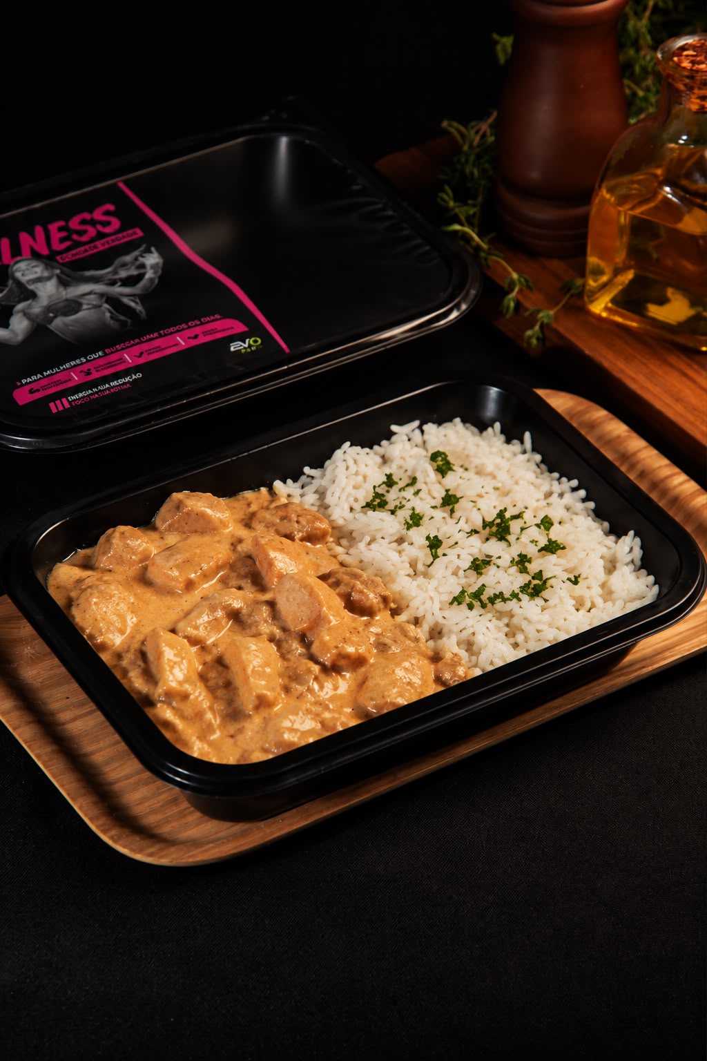 Wellness! Estrogonofe de Frango com Arroz Branco